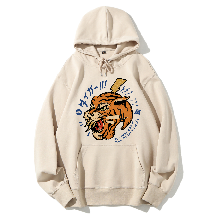 Tiger Japanese Retro Cotton Hoodie