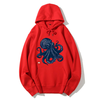 Japanese Octopus Cotton Hoodie