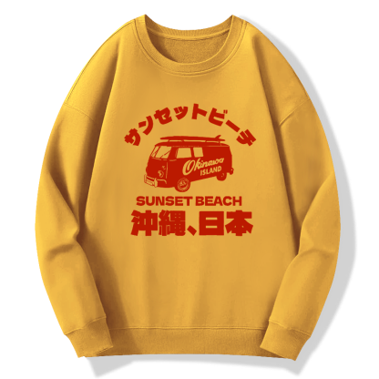okinawa island Cotton Pullover Sweatshirt