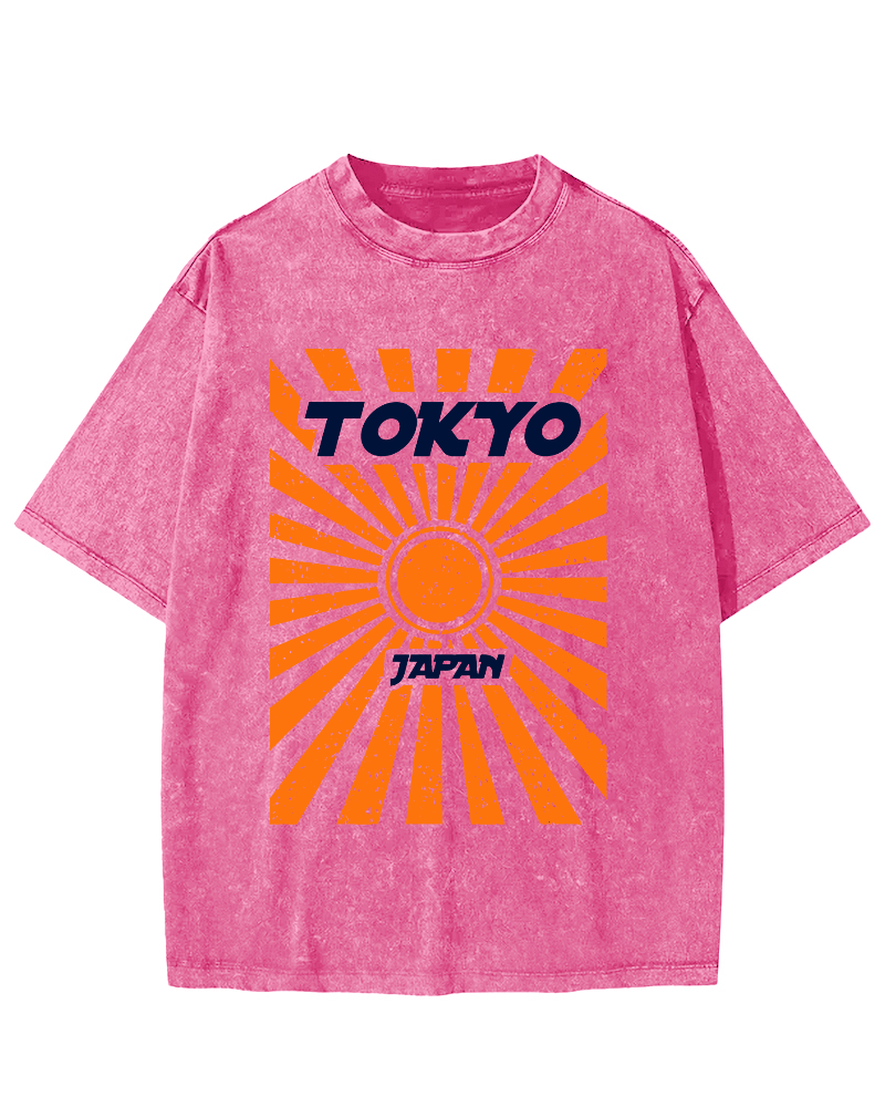 Tokyo, Japan Vintage Washed T-shirt-Zazasy
