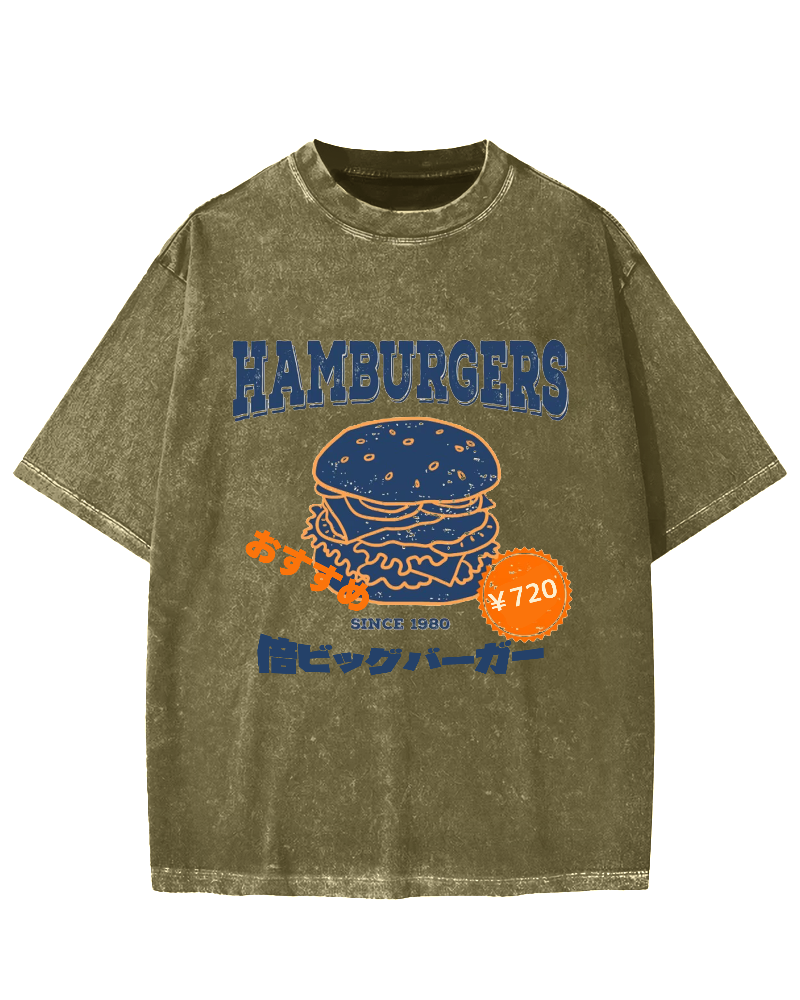 Big Hamburger Vintage Washed T-shirt