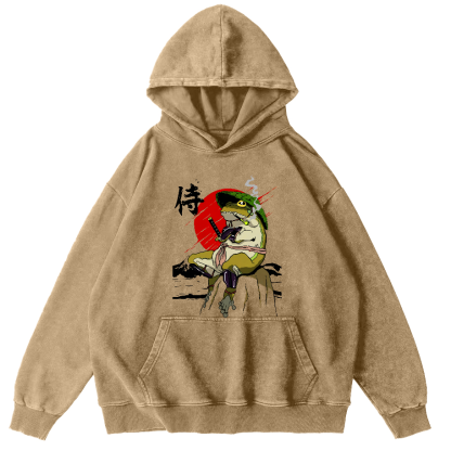 Frog Guard Japanese Style Vintage Distressed Hoodie-Zazasy