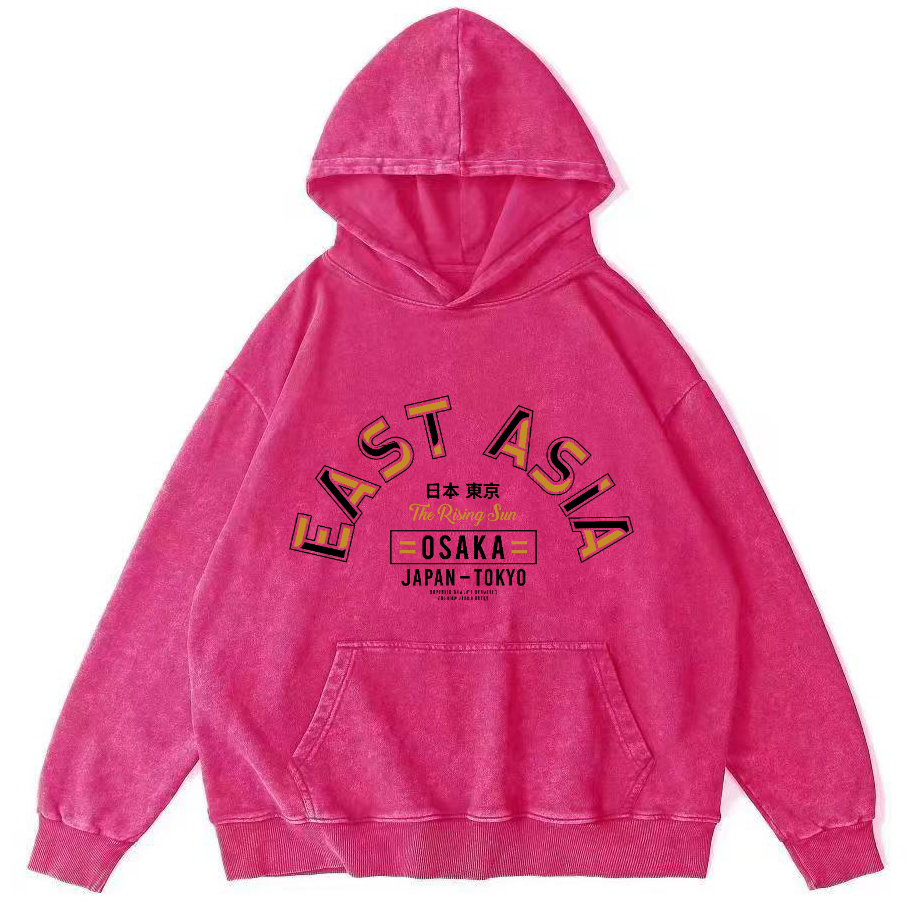 East Asia ﻿Vintage Washed Hoodie-Zazasy
