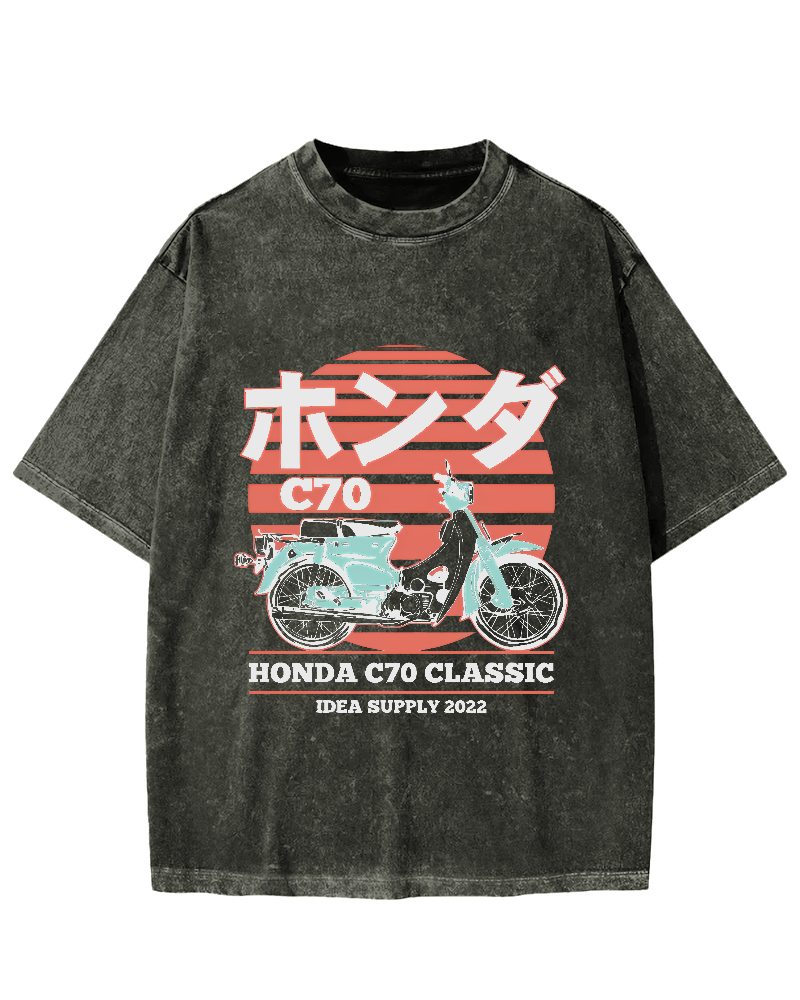 Japanese retro motorcycle Vintage Washed T-shirt