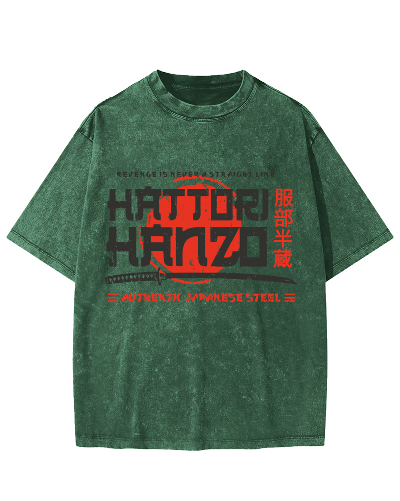 Hattori Hanzo  Vintage Washed T-shirt-Zazasy