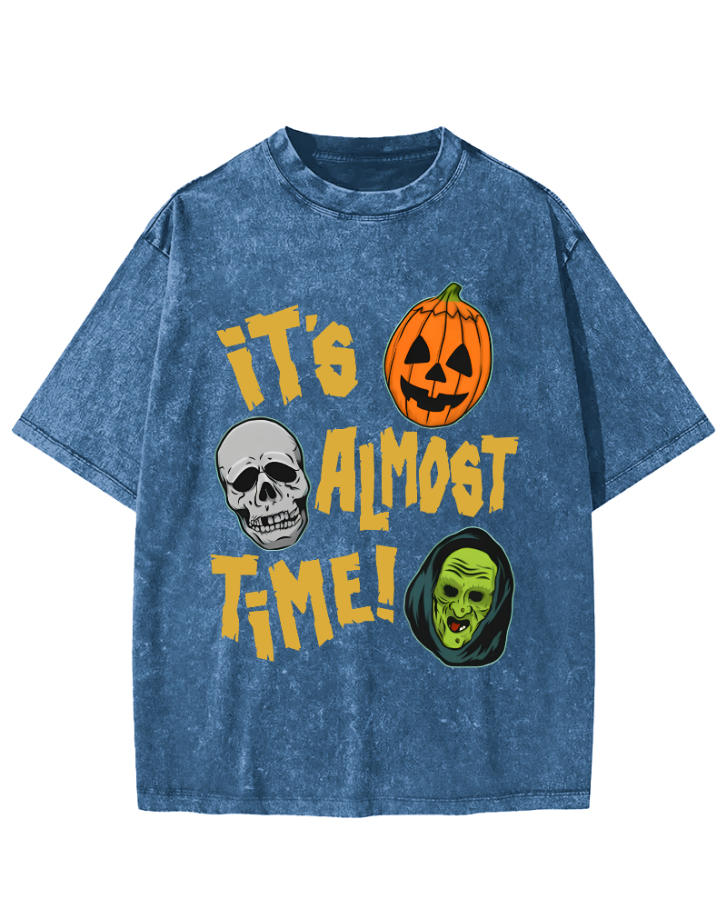 It‘s Almost Time ﻿ Vintage Washed T-shirt-Zazasy