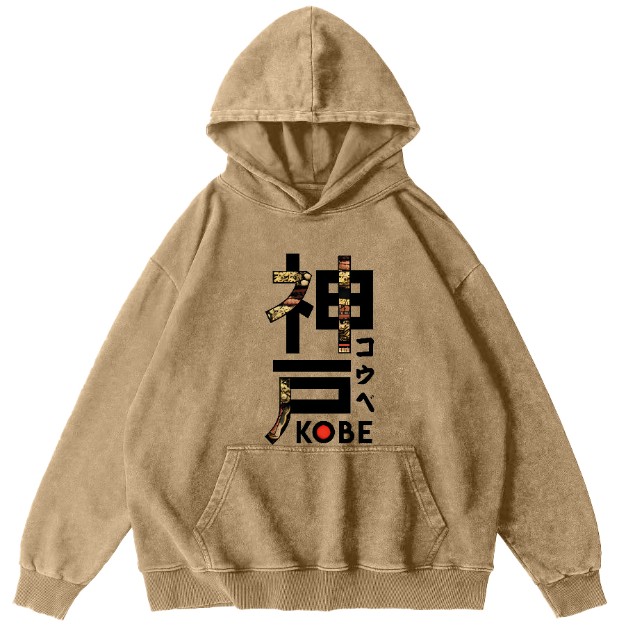 Kobe Japanese Vintage Distressed Hoodie-Zazasy
