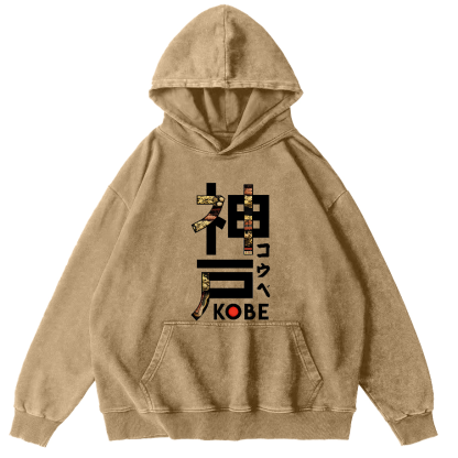 Kobe Japanese Vintage Distressed Hoodie-Zazasy