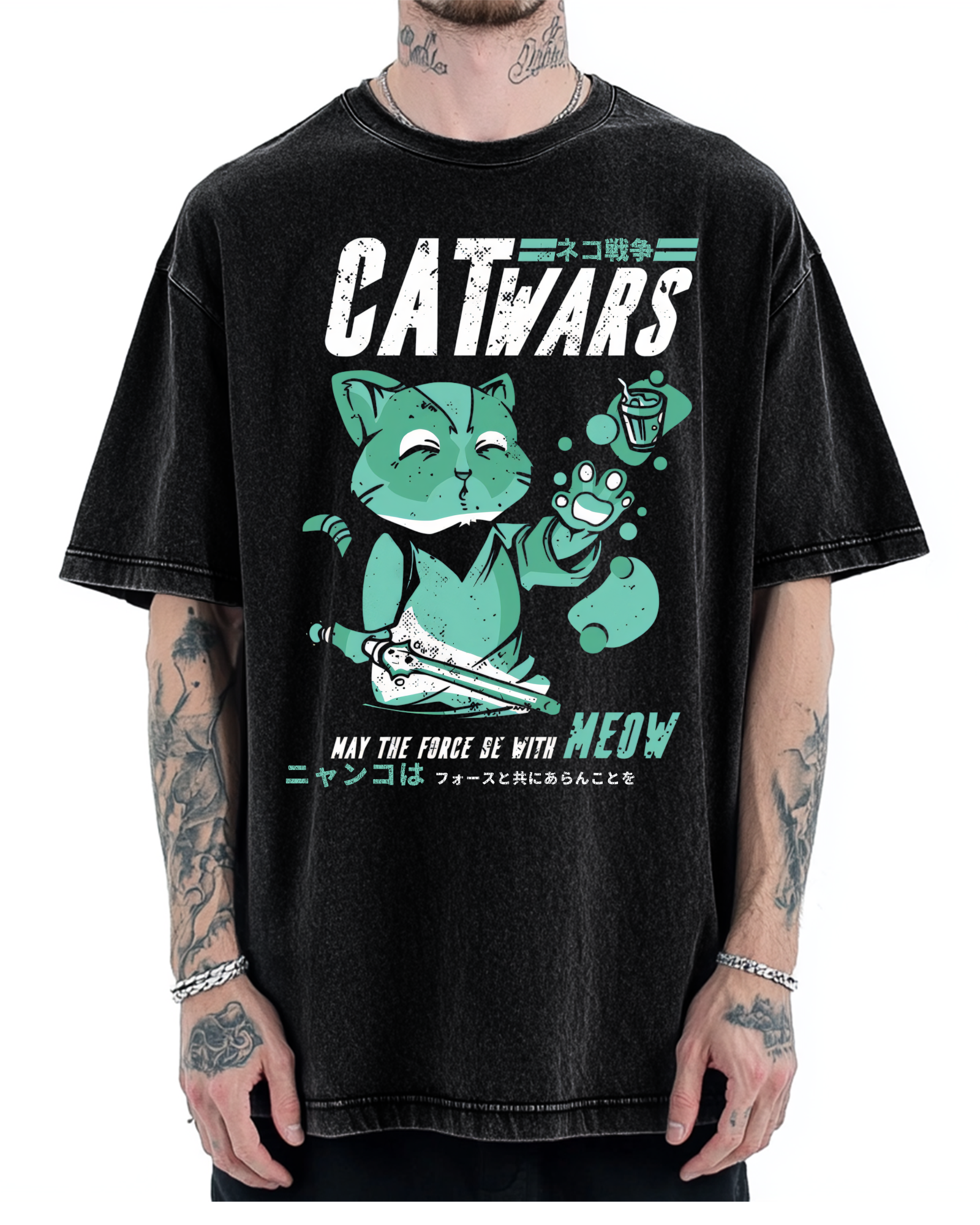 Cat Wars Vintage Washed T-shirt