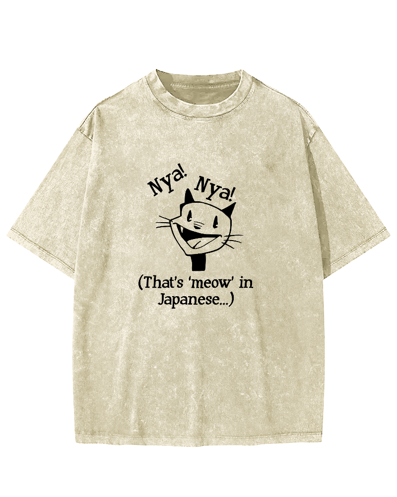 Cute Cat Pattern Vintage Distressed T-shirt-Zazasy