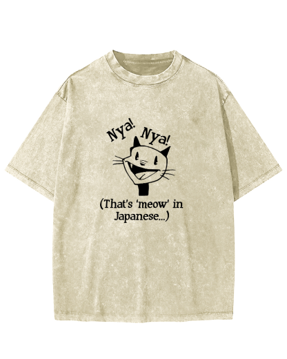 Cute Cat Pattern Vintage Distressed T-shirt-Zazasy
