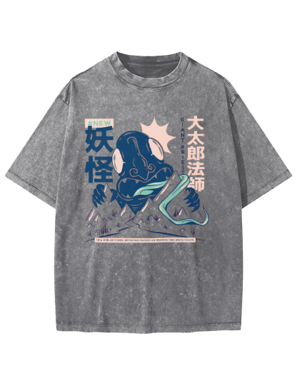 Taro Mage Monster Vintage Distressed T-shirt-Zazasy