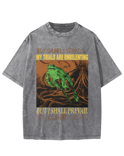 Jumping Frog Japanese Style Vintage Distressed T-shirt-Zazasy