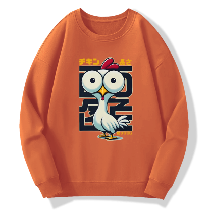 Interesting Big eyed Chicken Cotton Pullover Sweatshirt