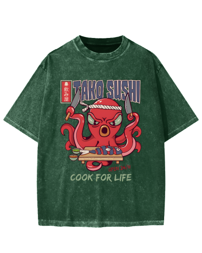 Tako Sushi Octopus Vintage Washed T-shirt