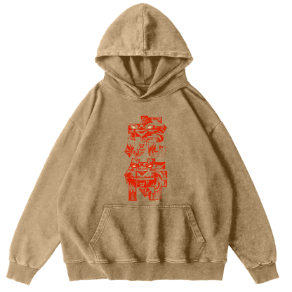 Tiger Attendant Japanese Style Vintage Distressed Hoodie-Zazasy