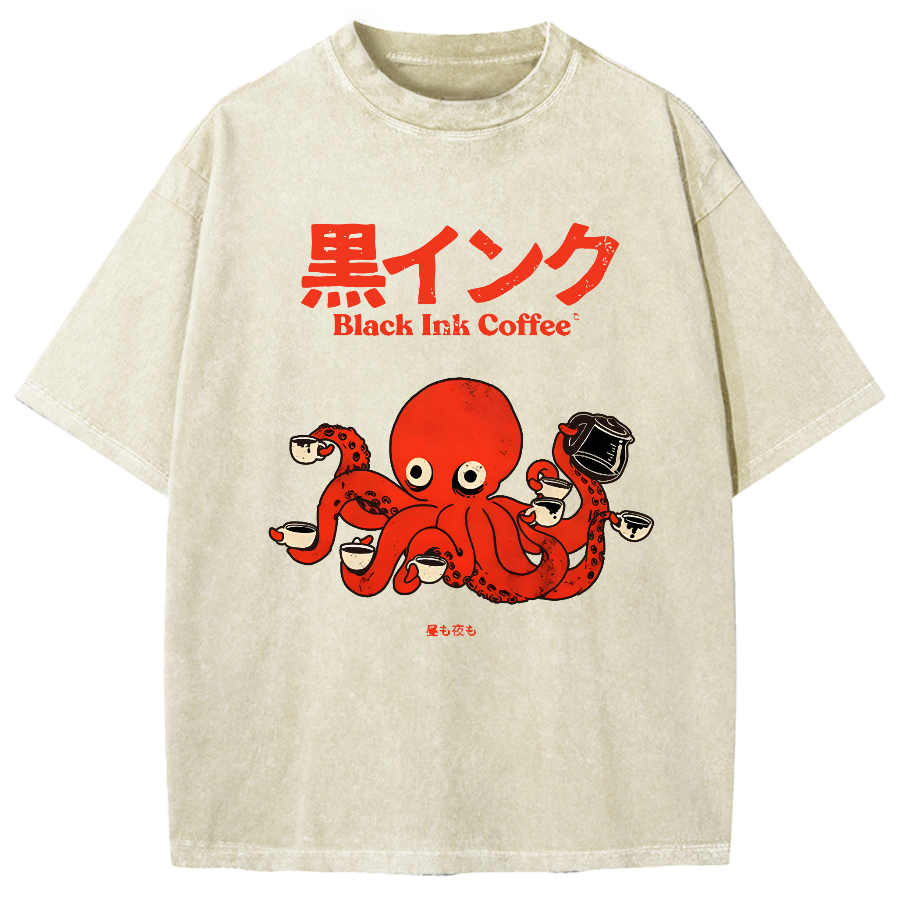 Black Ink Coffee Vintage Washed T-shirt