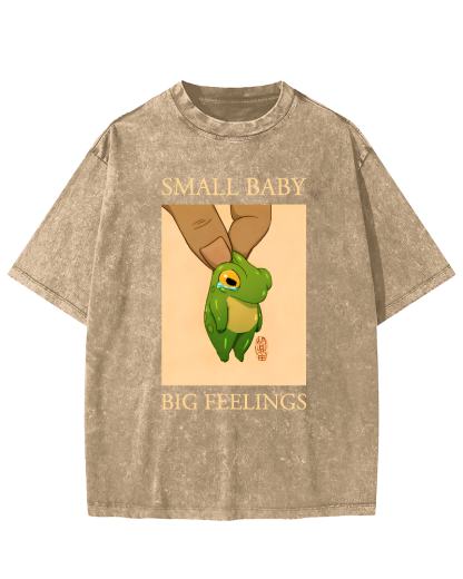 SAMLL BABY BIG FEELINGS  Vintage Washed T-shirt