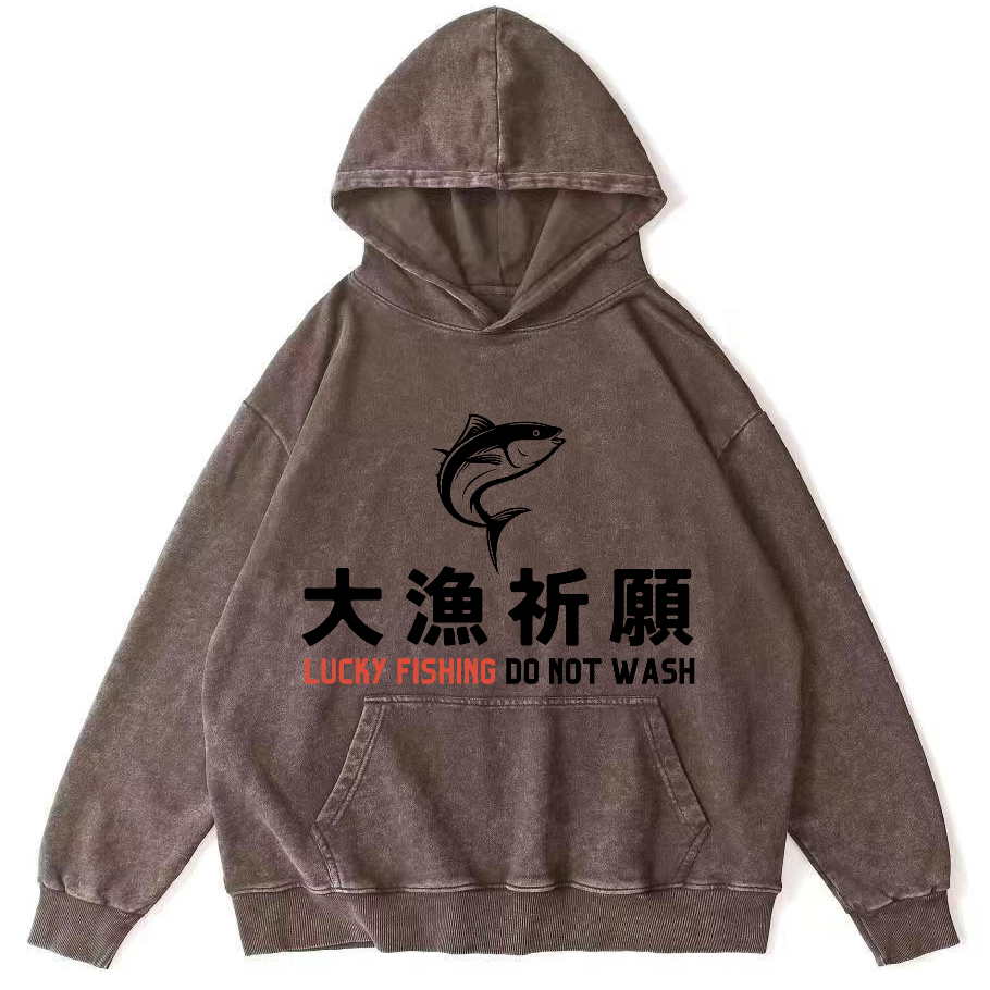 LUCKY FING DO NOT WASH  Vintage Distressed Hoodie-Zazasy