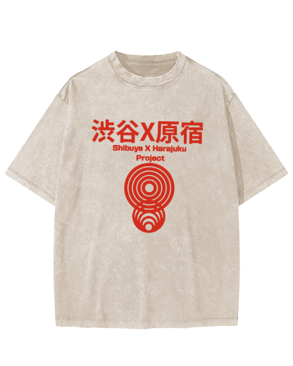 Retro Shibuya Harajuku Japanese Art Vintage Washed T-shirt