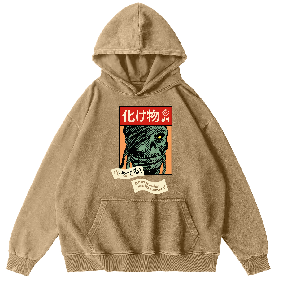 Monster Japanese Vintage Washed Hoodie-Zazasy