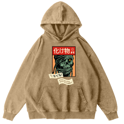 Monster Japanese Vintage Washed Hoodie-Zazasy