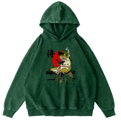 Frog Guard Japanese Style Vintage Distressed Hoodie-Zazasy