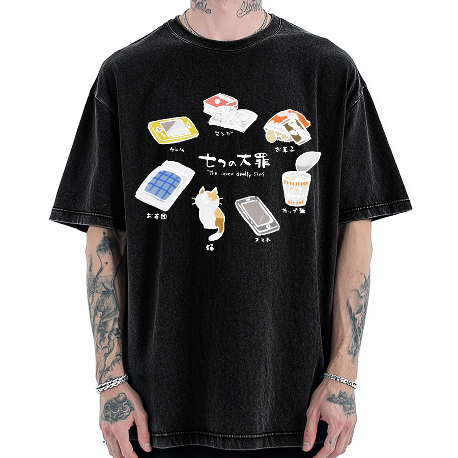 The Seven Deadly Sins Japanese Vintage Washed T-shirt