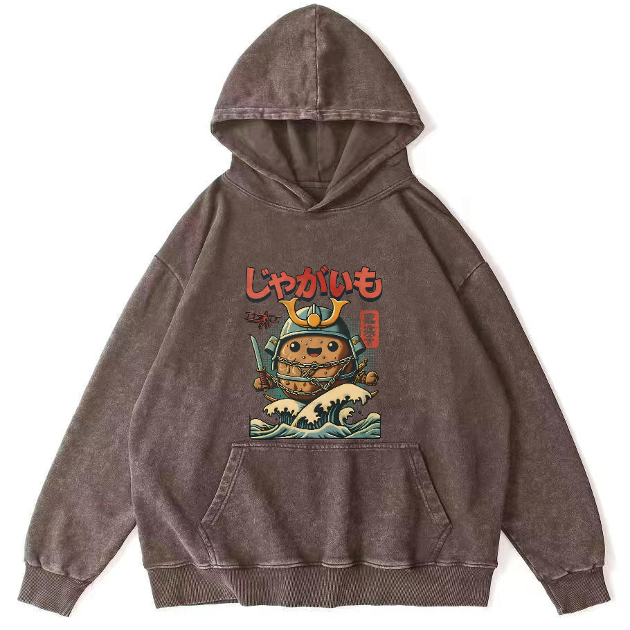 Retro Cartoon Japanese Style Vintage Distressed Hoodie-Zazasy