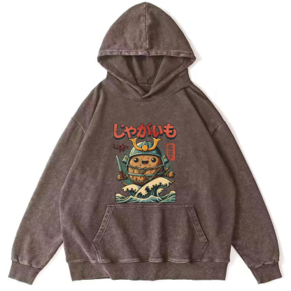 Retro Cartoon Japanese Style Vintage Distressed Hoodie-Zazasy