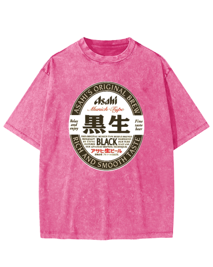 Asahi Nama Beer Black Vintage Washed T-shirt