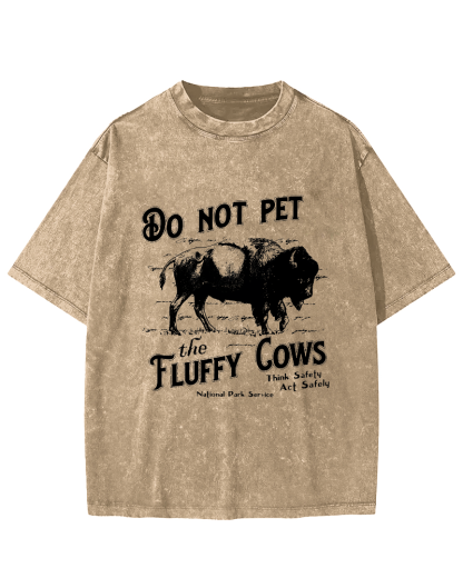 Do Not Pet The Fluffy Cows Vintage Distressed T-shirt-Zazasy