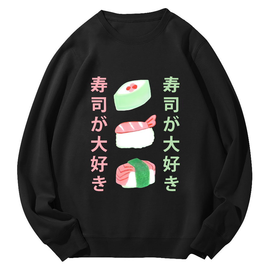Delicious Sushi Round Neck Sweatshirt-Zazasy