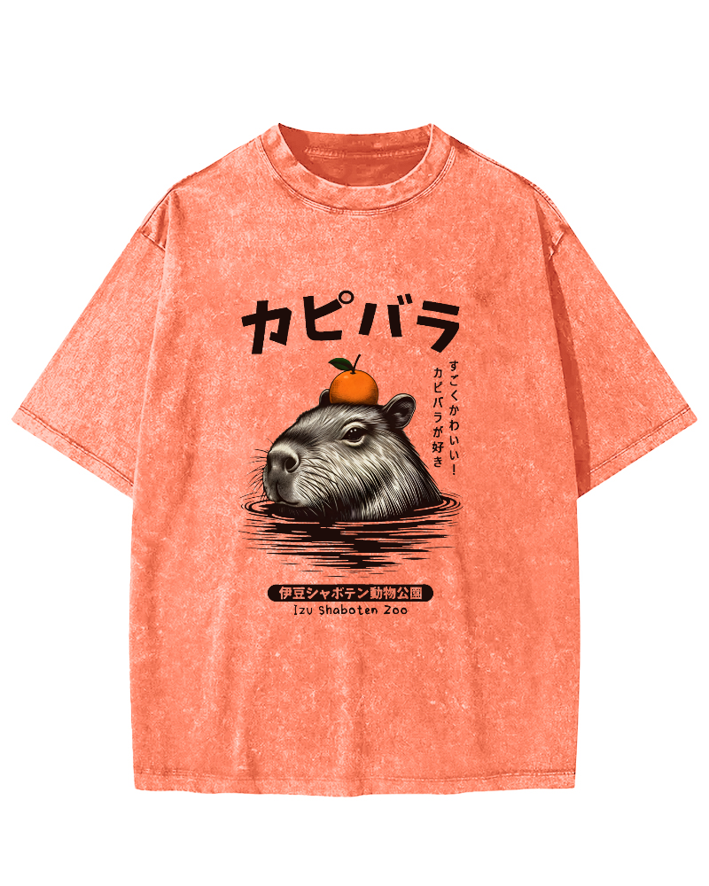 Japanese Mouse Pattern Vintage Distressed T-shirt-Zazasy