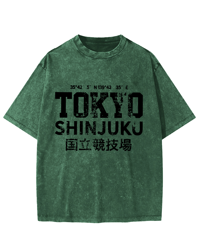 Tokyo National Stadium Vintage Washed T-shirt-Zazasy
