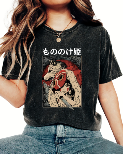 Anime Pattern Japanese Style Vintage Distressed T-shirt-Zazasy
