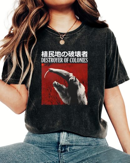 Retro Animal Japanese Style Vintage Distressed T-shirt-Zazasy