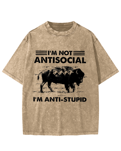 Funny Bison Vintage Distressed T-shirt-Zazasy