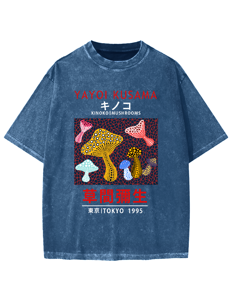 Yayoi Kusama Mushroom Vintage Washed T-shirt