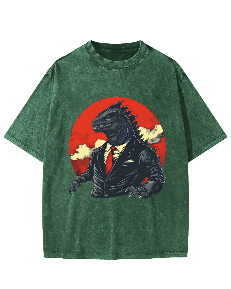 Lizard Monster Japanese Vintage Washed T-shirt