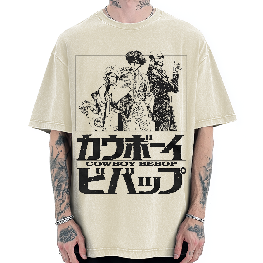 Cowboy Bebop Japanese Anime Vintage Washed T-shirt