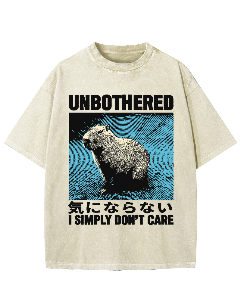 Unbothered Capybara Vintage Washed T-shirt
