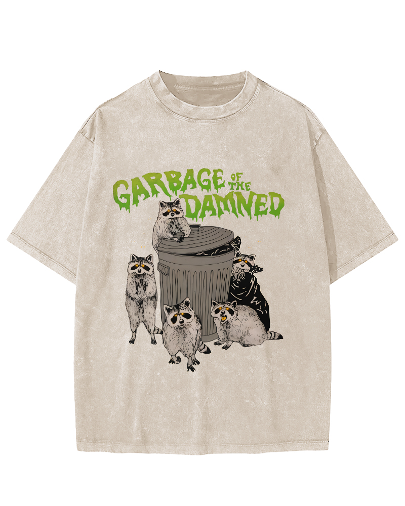 Cute Little Raccoon Vintage Distressed T-shirt-Zazasy