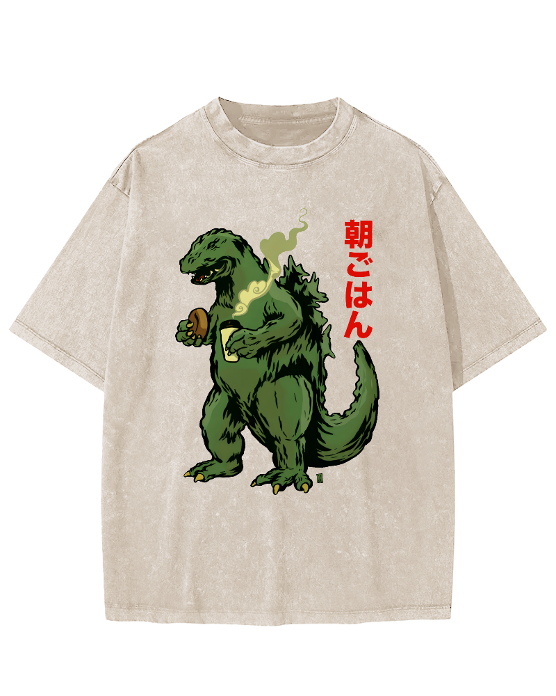 The Big Monster Eating Breakfast Vintage Distressed T-shirt