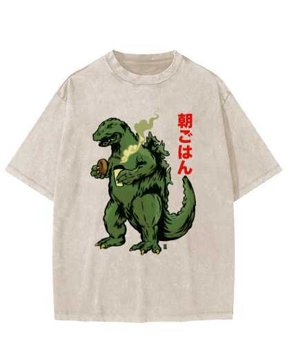 The Big Monster Eating Breakfast Vintage Distressed T-shirt