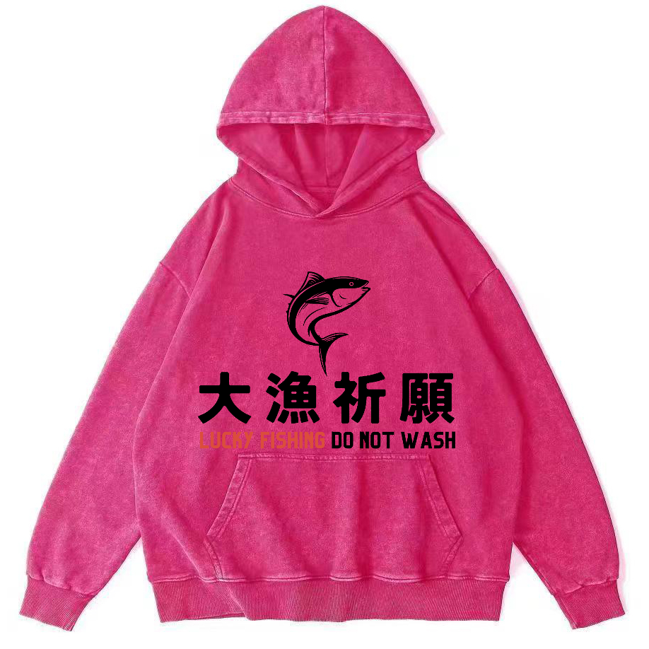 LUCKY FING DO NOT WASH  Vintage Distressed Hoodie-Zazasy