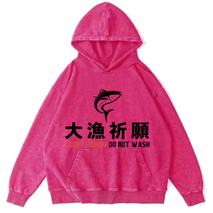 LUCKY FING DO NOT WASH  Vintage Distressed Hoodie-Zazasy