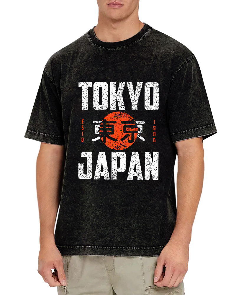 Tokyo Script in Japan Vintage Distressed T-shirt-Zazasy