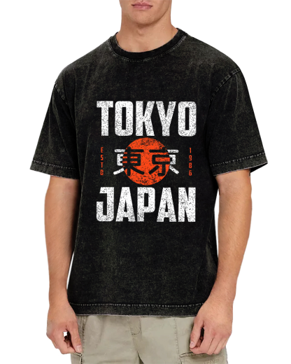 Tokyo Script in Japan Vintage Distressed T-shirt-Zazasy