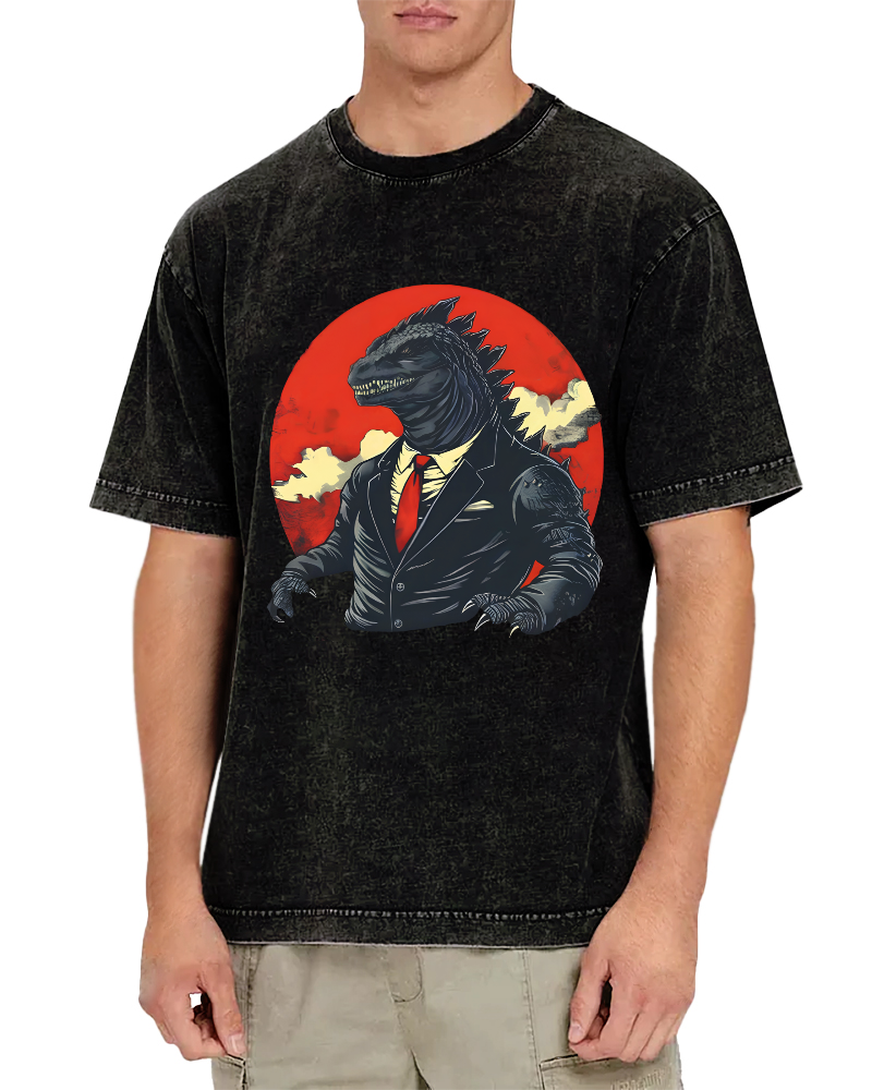 Lizard Monster Japanese Vintage Washed T-shirt